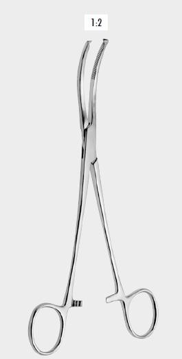 Затискач МІКУЛІЧА (MIKULICZ) очеревинний, 1х2 зубці, 20 см (сm)